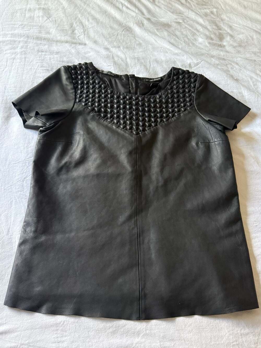 Maison Scotch Leather Top Size 2 Black 100% Sheep Leather